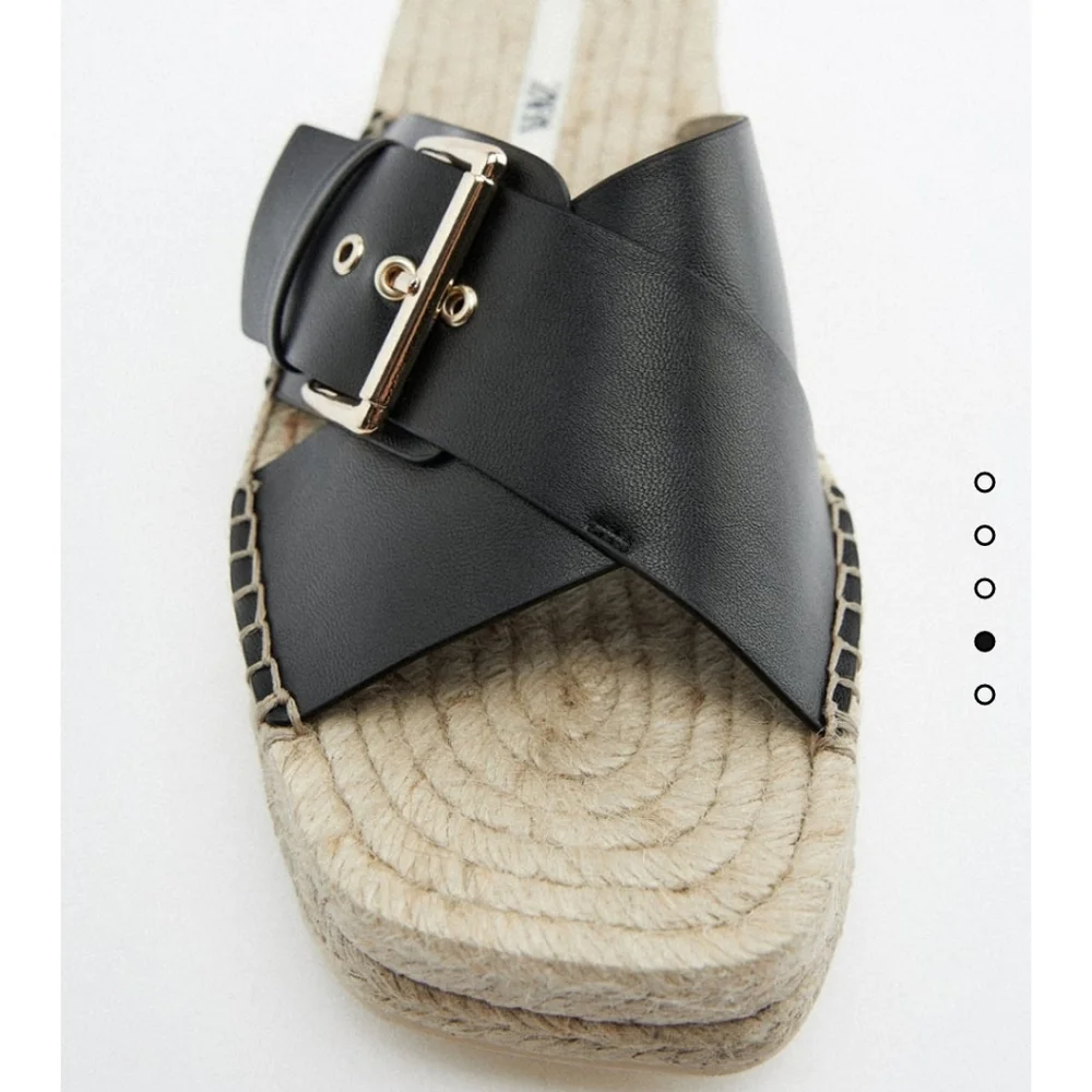 NWT Zara Jute Wedge Sandals - Picture 3 of 6